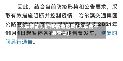 火车票能判断疫情地区吗(火车会不会查票)-第2张图片